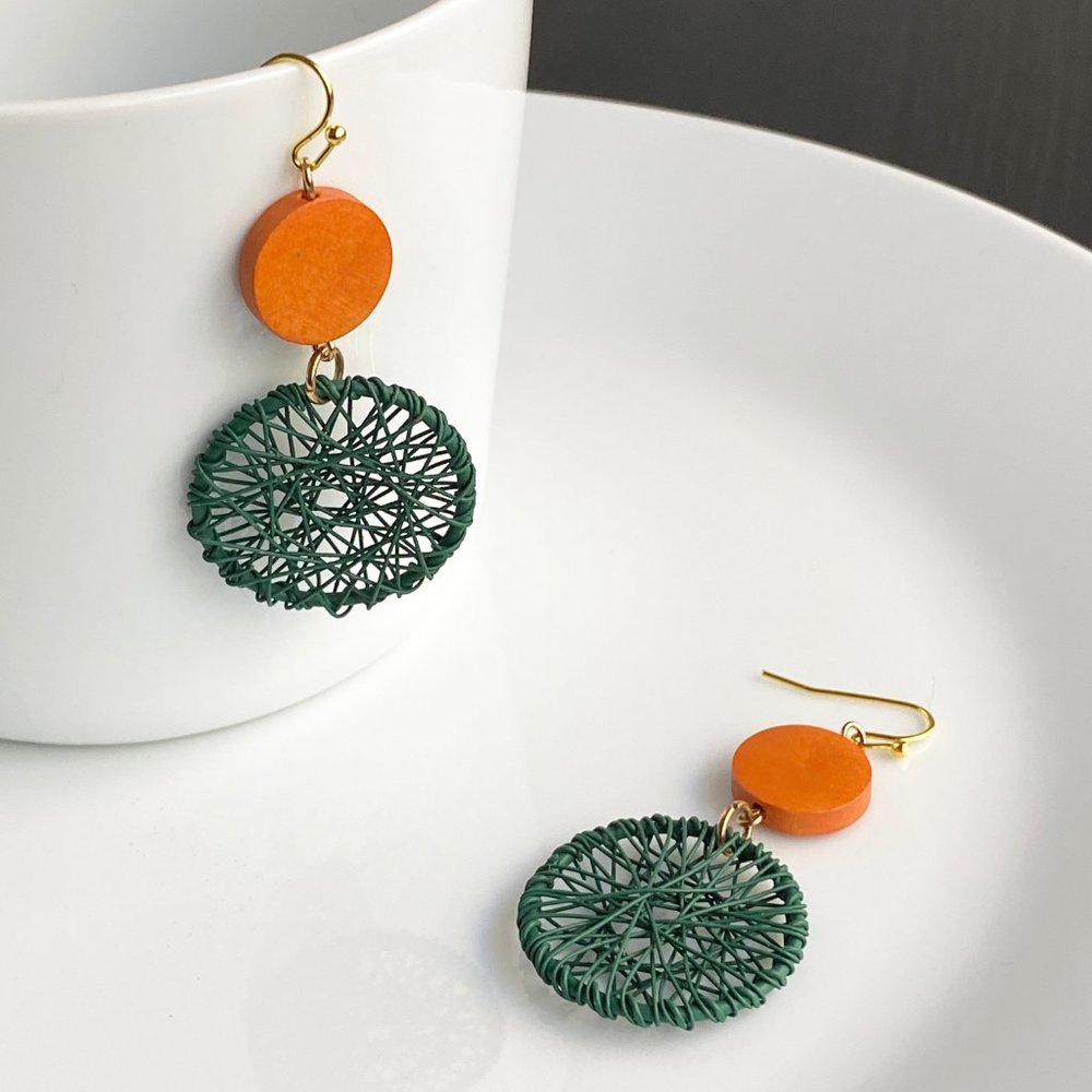 NEW "Arenal" Dreamcatcher Wooden Earrings - Picture 2 of 5